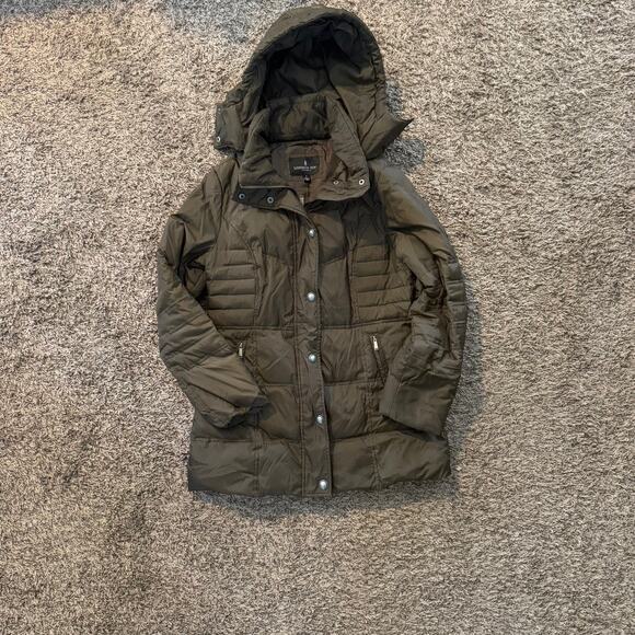 London Fog Knee Length Green Parka‎ down/feather Womens Small - Picture 1 of 6